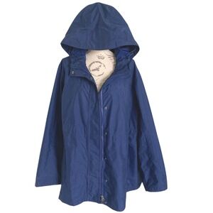 LL Bean H2OFF Mesh-Lined hooded Rain Jacket sz 3X waterproof blue coat gorpcore